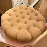 Cookie Cushion Cute Soft Breathable PP Cotton Filling Seating Cushion for Dormitory Bedroom Bedside 450g Apricot - Extra Image