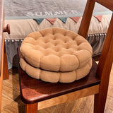 Cookie Cushion Cute Soft Breathable PP Cotton Filling Seating Cushion for Dormitory Bedroom Bedside 450g Apricot