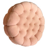 Cookie Cushion Cute Soft Breathable PP Cotton Filling Seating Cushion for Dormitory Bedroom Bedside 450g Strawberry Pink - Front View