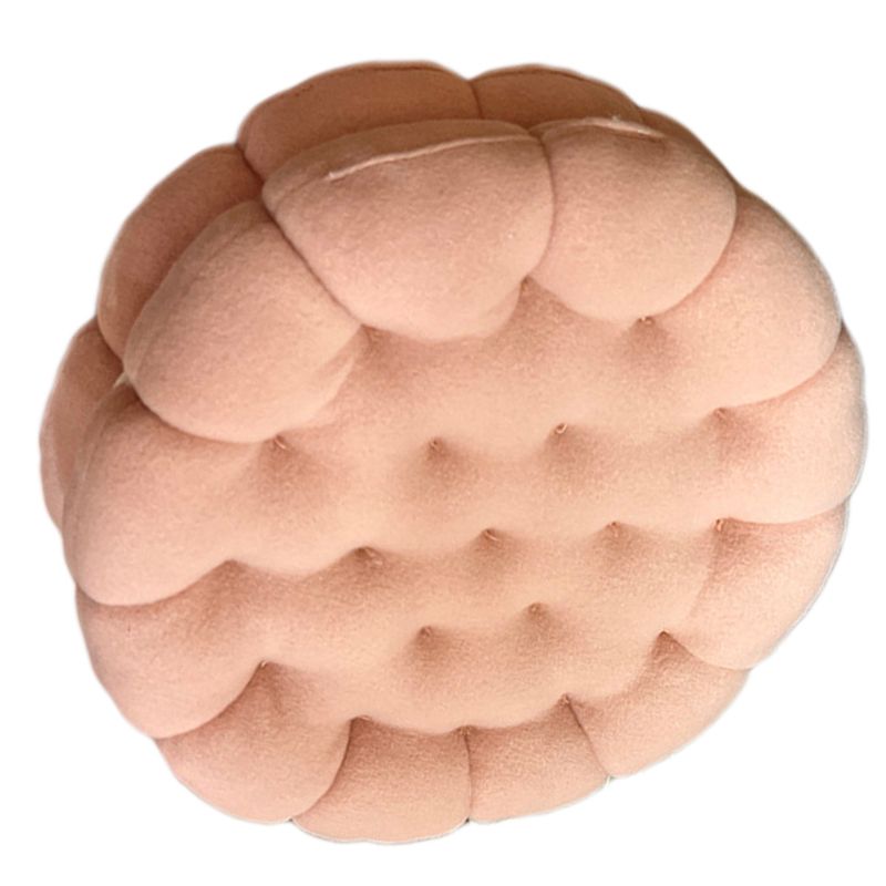 Cookie Cushion Cute Soft Breathable PP Cotton Filling Seating Cushion for Dormitory Bedroom Bedside 450g Strawberry Pink