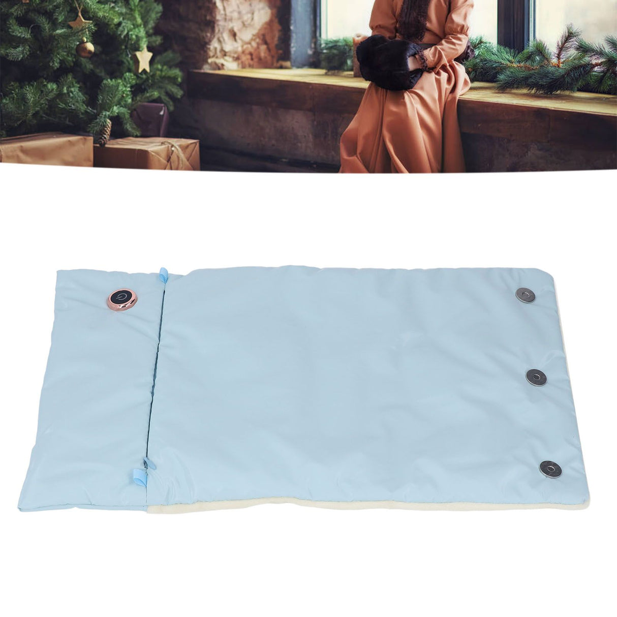 Office Hand Electric Heated Warming Bag USB Lightweight Portable Fashionable Home Heating Hand Muff Blue