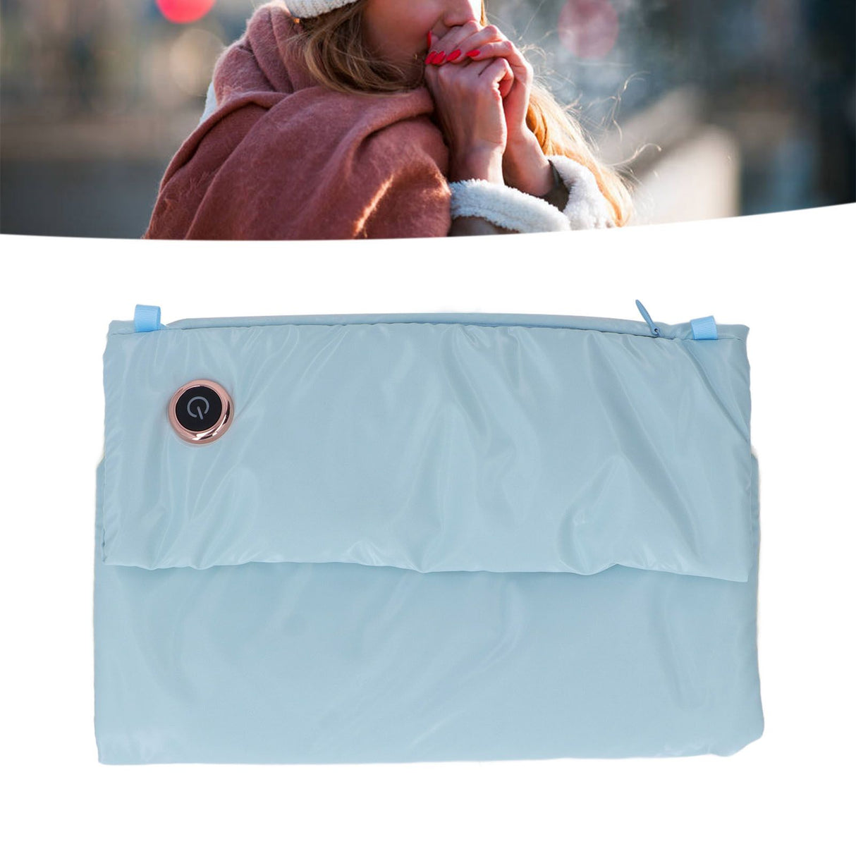 Office Hand Electric Heated Warming Bag USB Lightweight Portable Fashionable Home Heating Hand Muff Blue