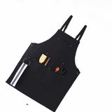 Barbecue Apron Adjustable Waterproof Work Tool Apron with Multiple Pockets Kitchen Apron - Front View