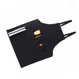 Barbecue Apron Adjustable Waterproof Work Tool Apron with Multiple Pockets Kitchen Apron