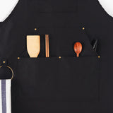 Barbecue Apron Adjustable Waterproof Work Tool Apron with Multiple Pockets Kitchen Apron - Close-Up Angle