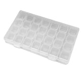 Nail Storage Box 28 Grid Eco Friendly Durable Transparent PP Separate Lid Nail Tip Box for Bead Earrings Jewelry Transparent 28 Grids - Front View