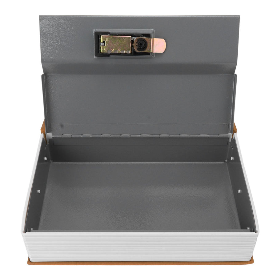 Diversion Book Safe Large Size Dictionary Style Stainless Steel Book Safe Combination Lock for Coins Card Documents Brown