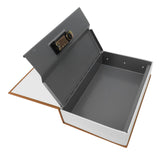 Diversion Book Safe Large Size Dictionary Style Stainless Steel Book Safe Combination Lock for Coins Card Documents Brown - Rear View