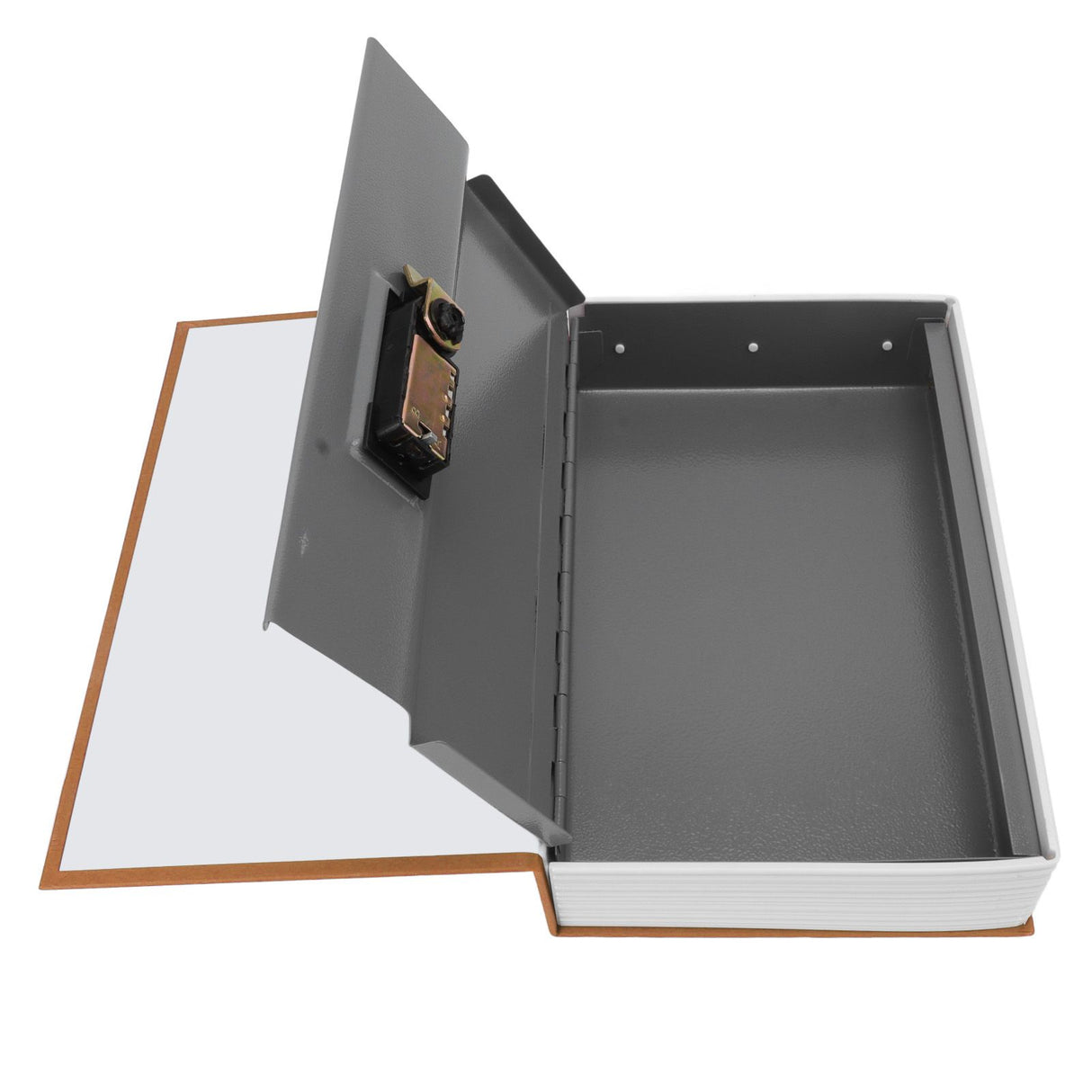 Diversion Book Safe Large Size Dictionary Style Stainless Steel Book Safe Combination Lock for Coins Card Documents Brown