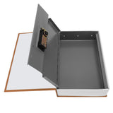 Diversion Book Safe Large Size Dictionary Style Stainless Steel Book Safe Combination Lock for Coins Card Documents Brown - Close-Up Angle