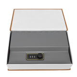 Diversion Book Safe Large Size Dictionary Style Stainless Steel Book Safe Combination Lock for Coins Card Documents Brown