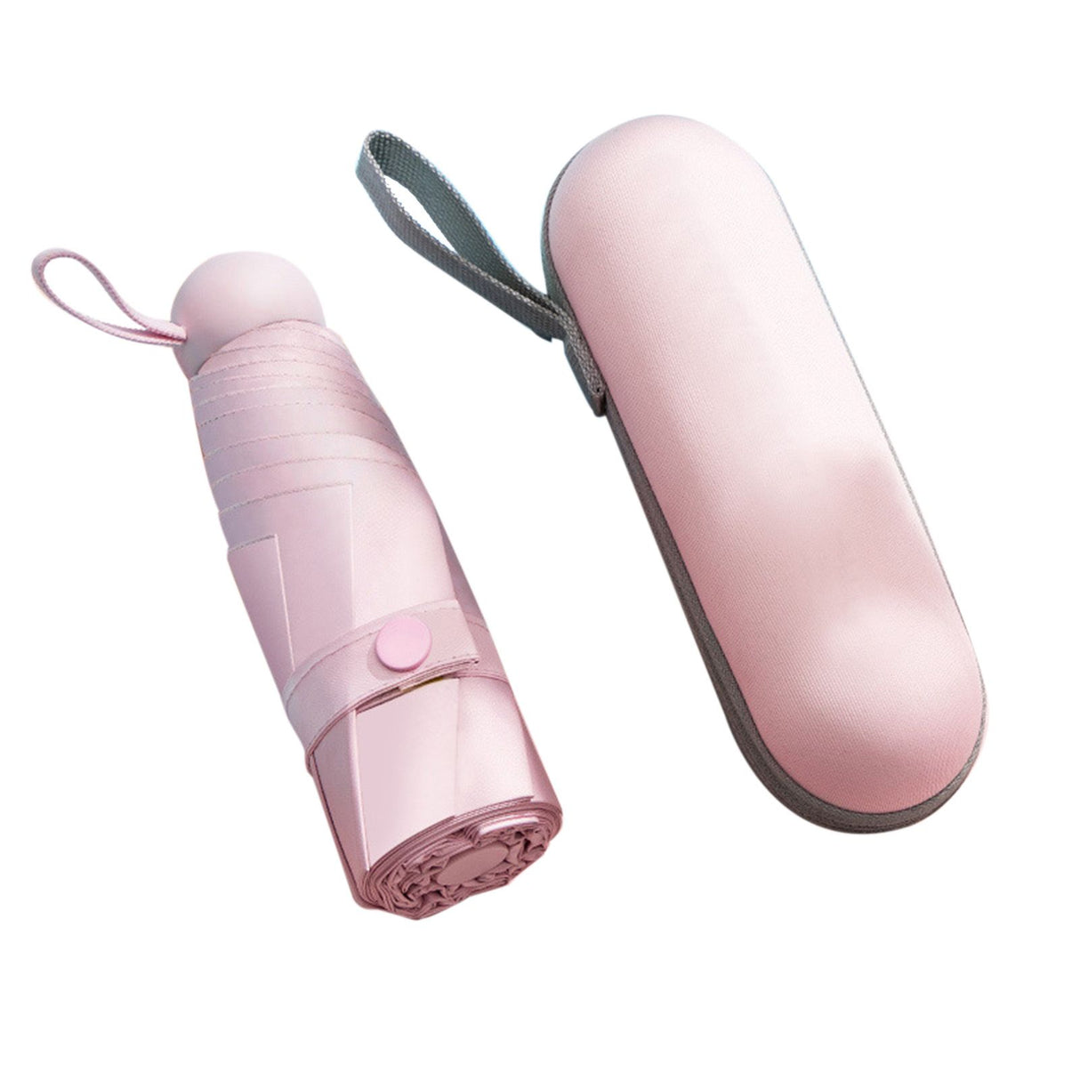 Capsule Umbrella Mini Pocket UV Resistant 2 Use 5 Section 8 Edged Outdoor Accessories Pink