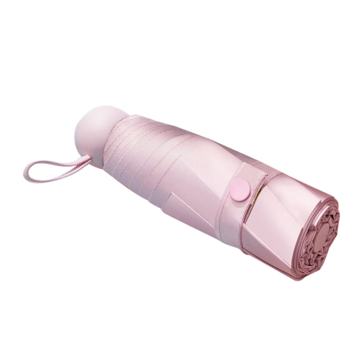 Capsule Umbrella Mini Pocket UV Resistant 2 Use 5 Section 8 Edged Outdoor Accessories Pink