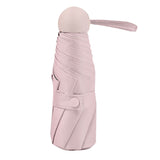 Capsule Umbrella Mini Pocket UV Resistant 2 Use 5 Section 8 Edged Outdoor Accessories Pink - Top-Down View