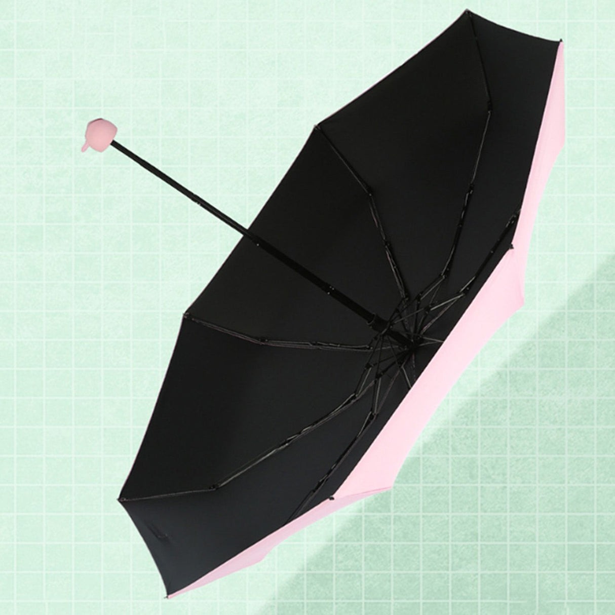 Capsule Umbrella Mini Pocket UV Resistant 2 Use 5 Section 8 Edged Outdoor Accessories Pink