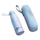 Capsule Umbrella Mini Pocket UV Resistant 2 Use 5 Section 8 Edged Outdoor Accessories Blue - Front View