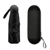 Capsule Umbrella Mini Pocket UV Resistant 2 Use 5 Section 8 Edged Outdoor Accessories Black