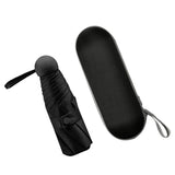 Capsule Umbrella Mini Pocket UV Resistant 2 Use 5 Section 8 Edged Outdoor Accessories Black - Front View