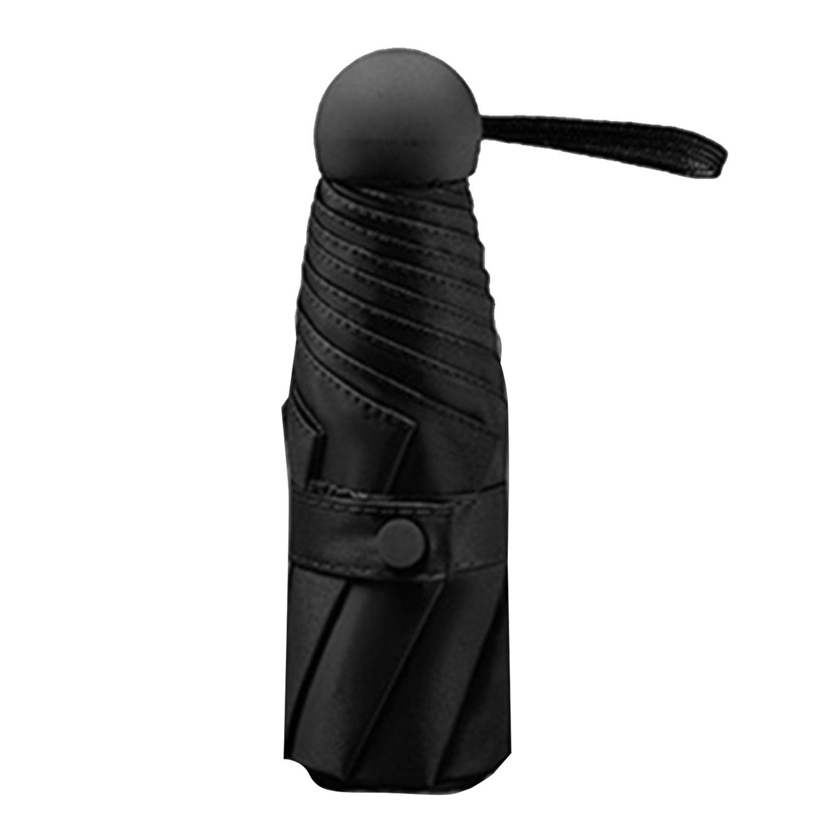 Capsule Umbrella Mini Pocket UV Resistant 2 Use 5 Section 8 Edged Outdoor Accessories Black