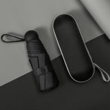 Capsule Umbrella Mini Pocket UV Resistant 2 Use 5 Section 8 Edged Outdoor Accessories Black