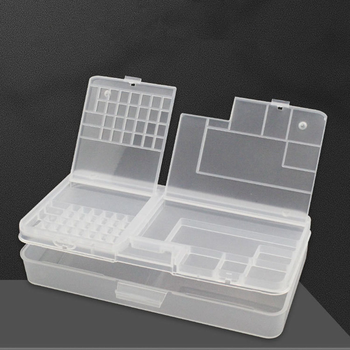 Electronic Components Storage Box Multipurpose Double Layer Rectangular PP Clear Component Containers
