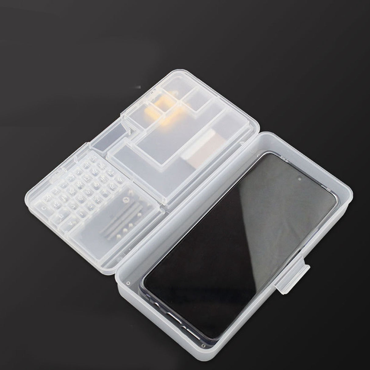 Electronic Components Storage Box Multipurpose Double Layer Rectangular PP Clear Component Containers