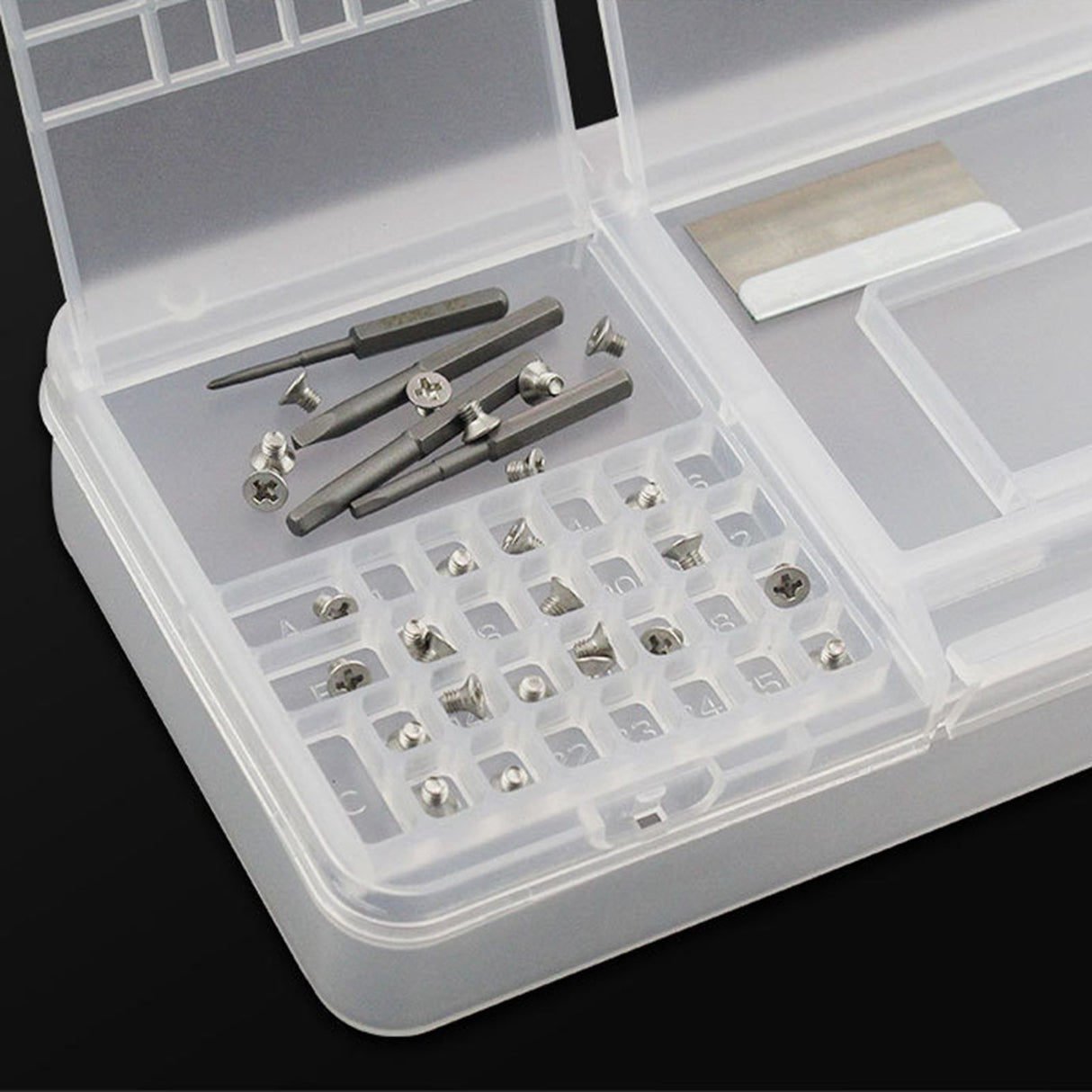 Electronic Components Storage Box Multipurpose Double Layer Rectangular PP Clear Component Containers