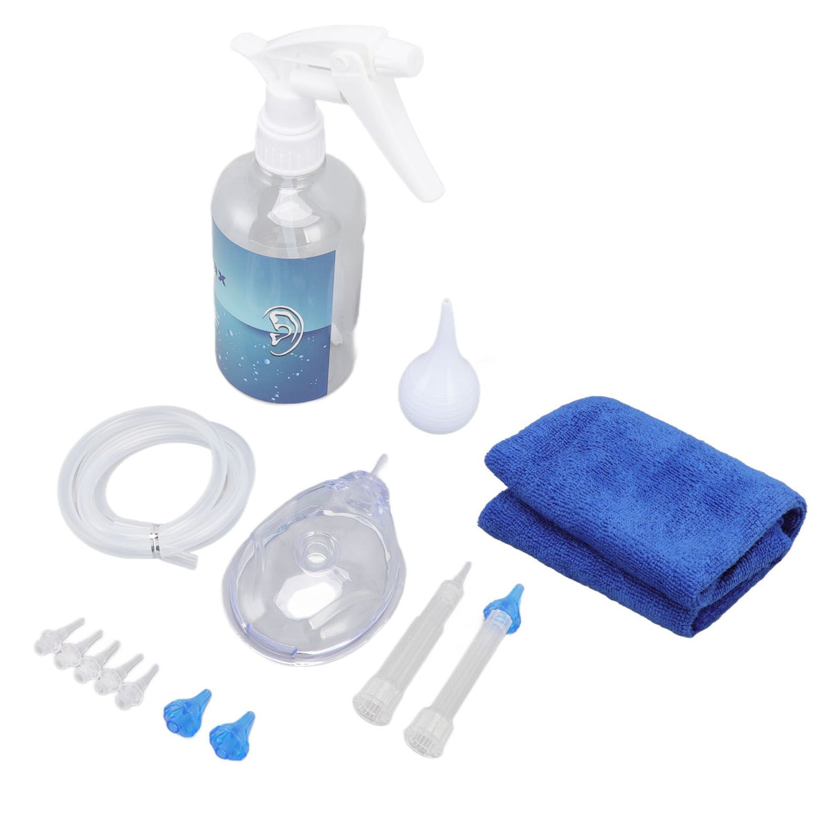 Ear Cleaning Kits 500ml Ear Washer Spray Bottle System with Professional Ear Muff Ear Wax Removal Tool for Home