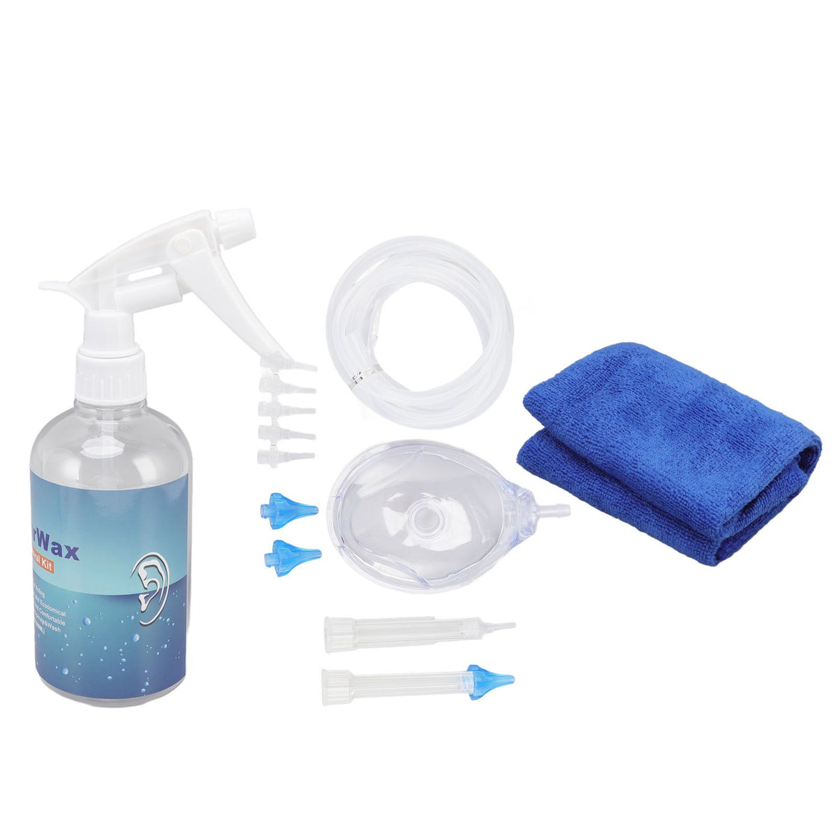 Ear Cleaning Kits 500ml Ear Washer Spray Bottle System with Professional Ear Muff Ear Wax Removal Tool for Home