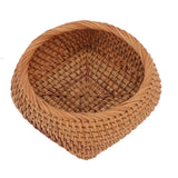 Rattan Storage Basket Hand Woven Simple Exquisite Rattan Organizer Storage Basket for Tea Sets Tableware S