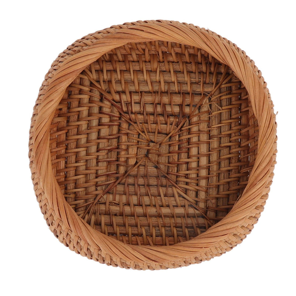 Rattan Storage Basket Hand Woven Simple Exquisite Rattan Organizer Storage Basket for Tea Sets Tableware S