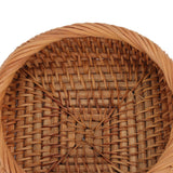 Rattan Storage Basket Hand Woven Simple Exquisite Rattan Organizer Storage Basket for Tea Sets Tableware S