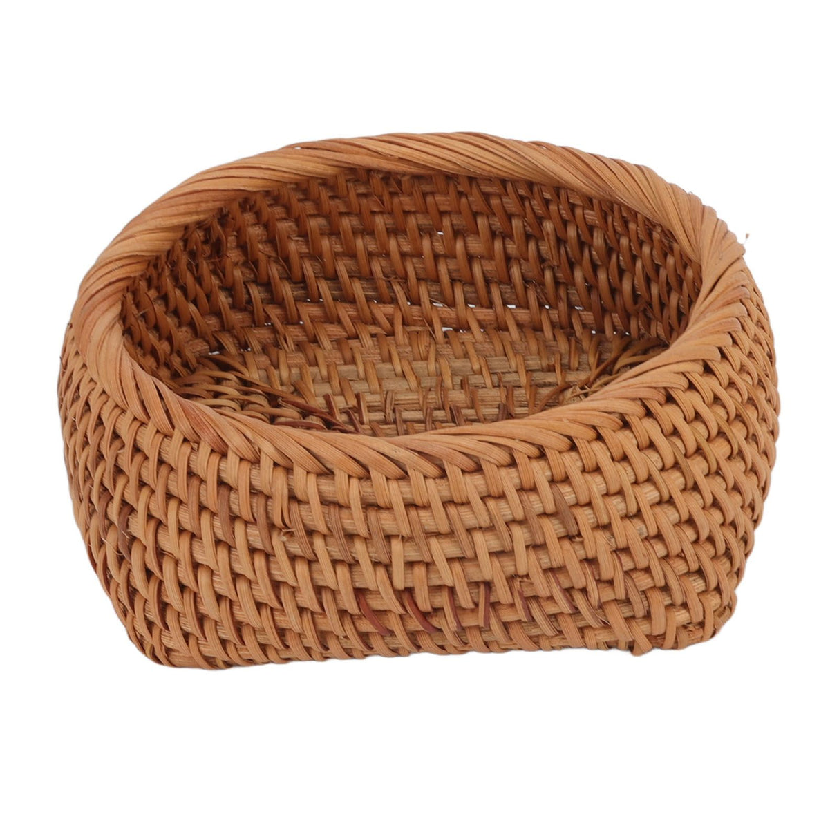 Rattan Storage Basket Hand Woven Simple Exquisite Rattan Organizer Storage Basket for Tea Sets Tableware M