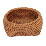 Rattan Storage Basket Hand Woven Simple Exquisite Rattan Organizer Storage Basket for Tea Sets Tableware M