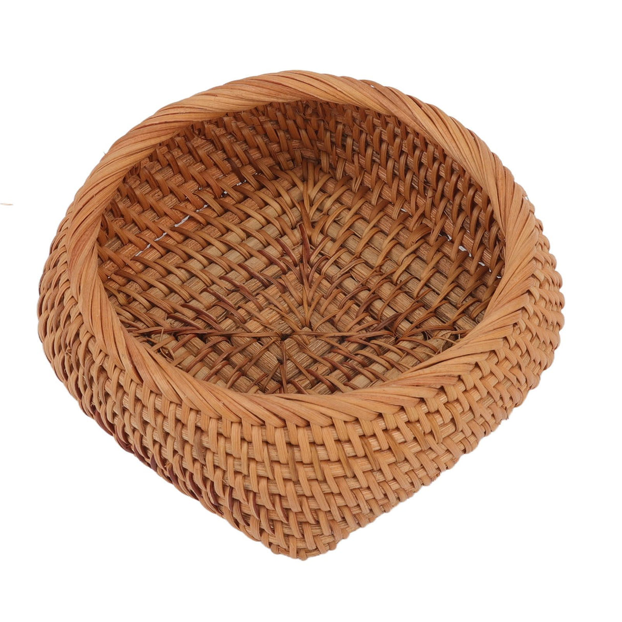 Rattan Storage Basket Hand Woven Simple Exquisite Rattan Organizer Storage Basket for Tea Sets Tableware M