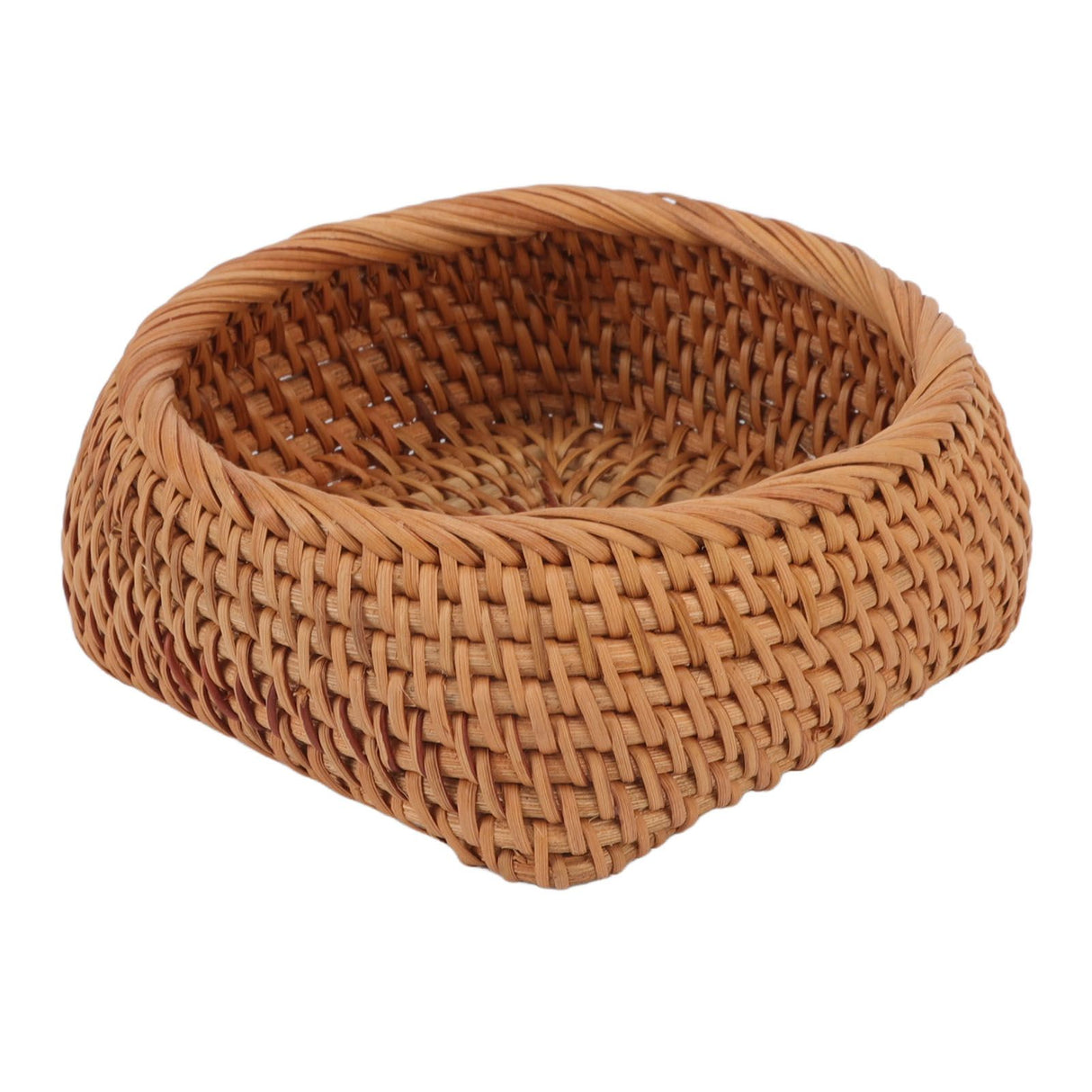 Rattan Storage Basket Hand Woven Simple Exquisite Rattan Organizer Storage Basket for Tea Sets Tableware M