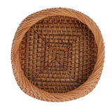 Rattan Storage Basket Hand Woven Simple Exquisite Rattan Organizer Storage Basket for Tea Sets Tableware M