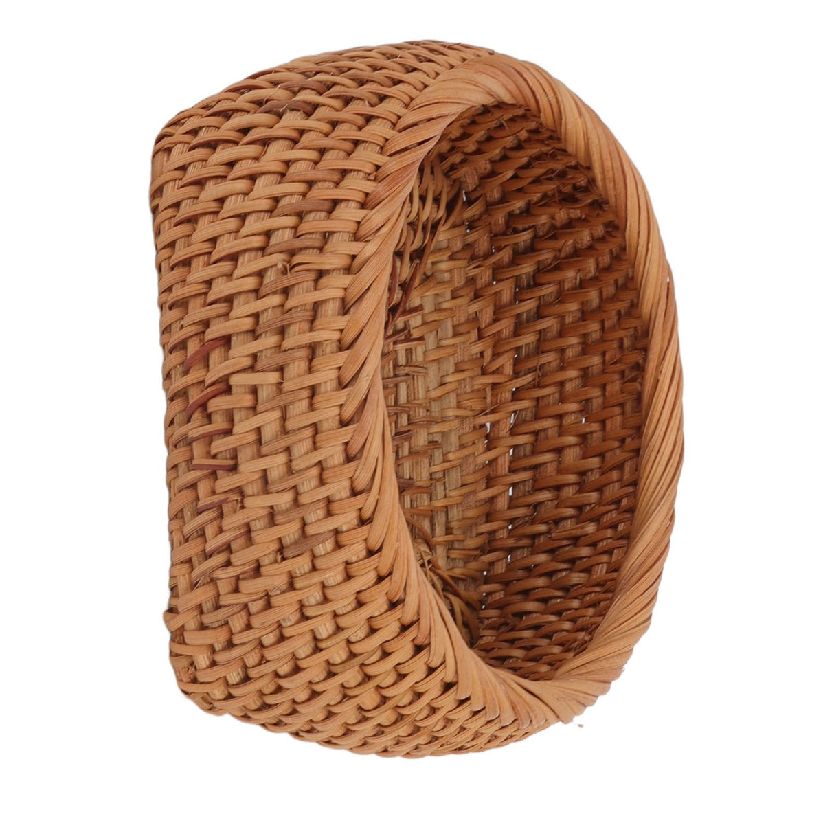 Rattan Storage Basket Hand Woven Simple Exquisite Rattan Organizer Storage Basket for Tea Sets Tableware M