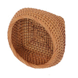 Rattan Storage Basket Hand Woven Simple Exquisite Rattan Organizer Storage Basket for Tea Sets Tableware M