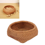 Rattan Storage Basket Hand Woven Simple Exquisite Rattan Organizer Storage Basket for Tea Sets Tableware M