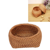 Rattan Storage Basket Hand Woven Simple Exquisite Rattan Organizer Storage Basket for Tea Sets Tableware M - Extra Image