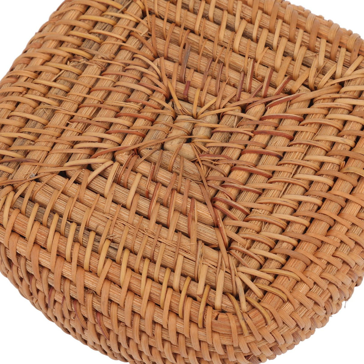Rattan Storage Basket Hand Woven Simple Exquisite Rattan Organizer Storage Basket for Tea Sets Tableware M