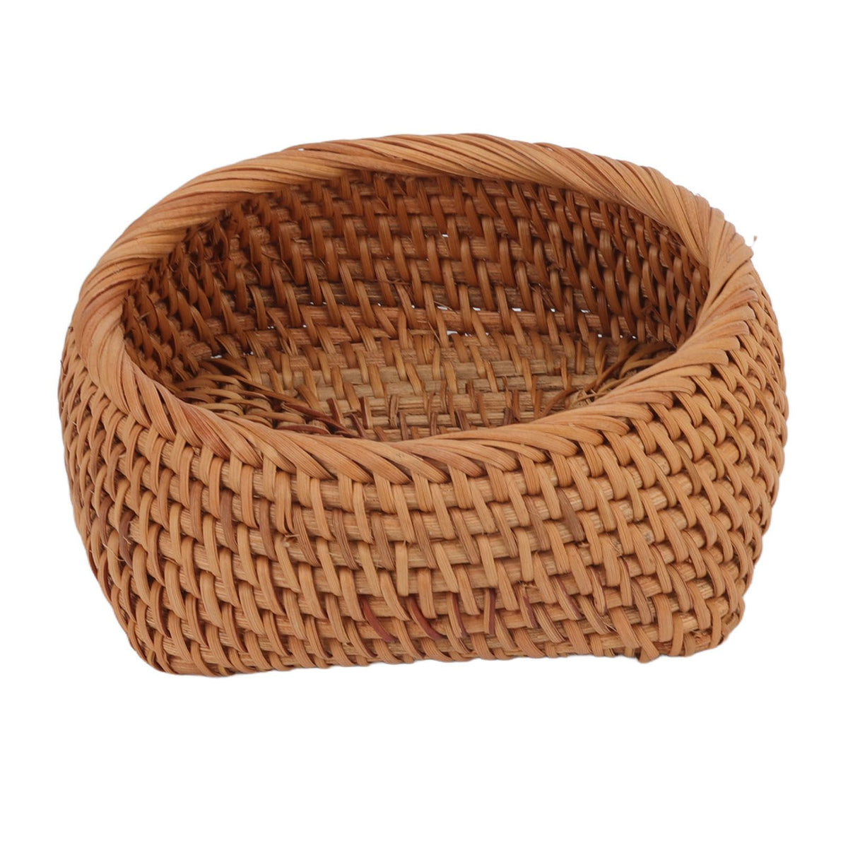 Rattan Storage Basket Hand Woven Simple Exquisite Rattan Organizer Storage Basket for Tea Sets Tableware L