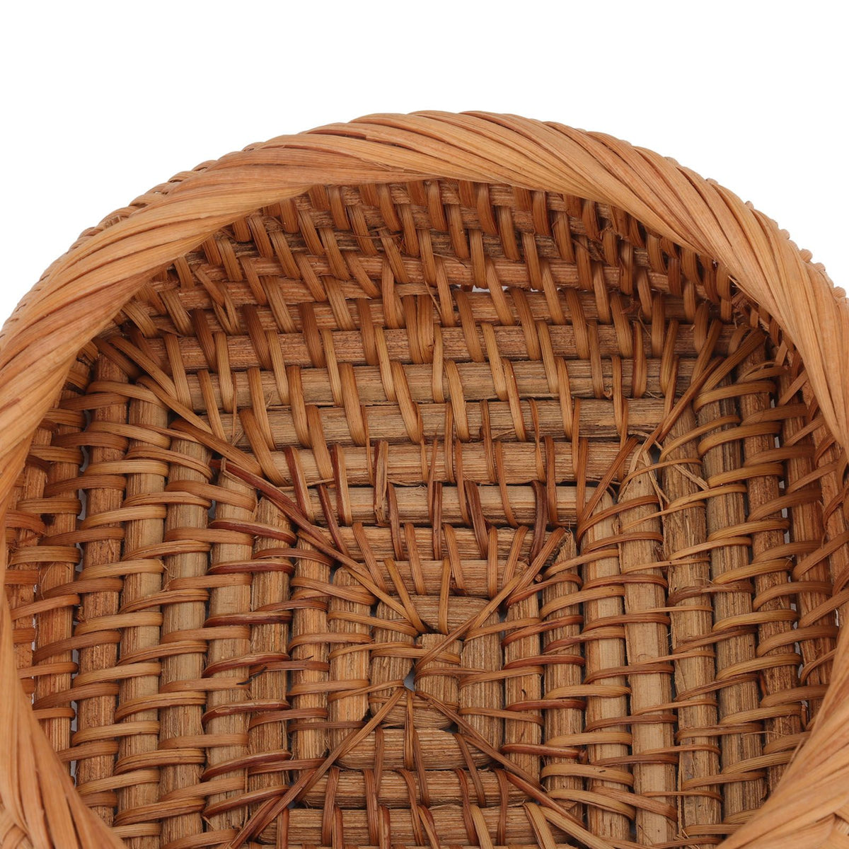 Rattan Storage Basket Hand Woven Simple Exquisite Rattan Organizer Storage Basket for Tea Sets Tableware L