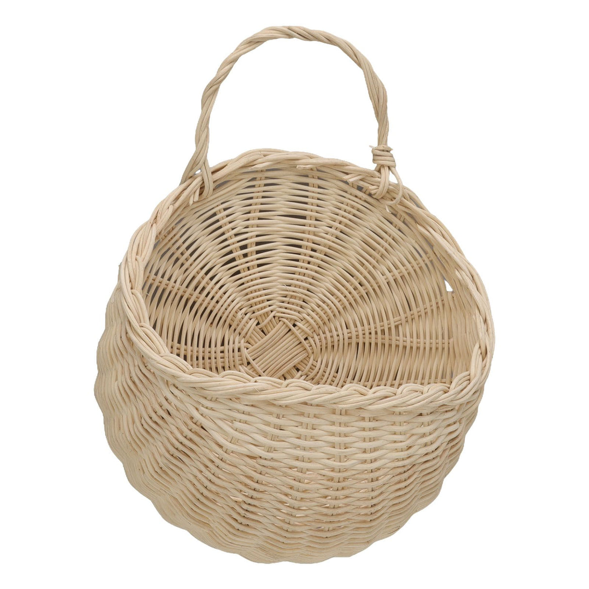 Wall Hanging Rattan Basket Multifunctional Wall Mounted Woven Storage Basket for Home Beige