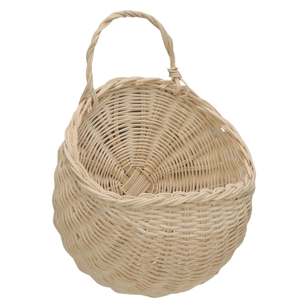 Wall Hanging Rattan Basket Multifunctional Wall Mounted Woven Storage Basket for Home Beige