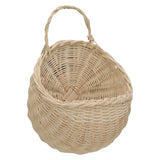 Wall Hanging Rattan Basket Multifunctional Wall Mounted Woven Storage Basket for Home Beige - Side View