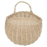 Wall Hanging Rattan Basket Multifunctional Wall Mounted Woven Storage Basket for Home Beige