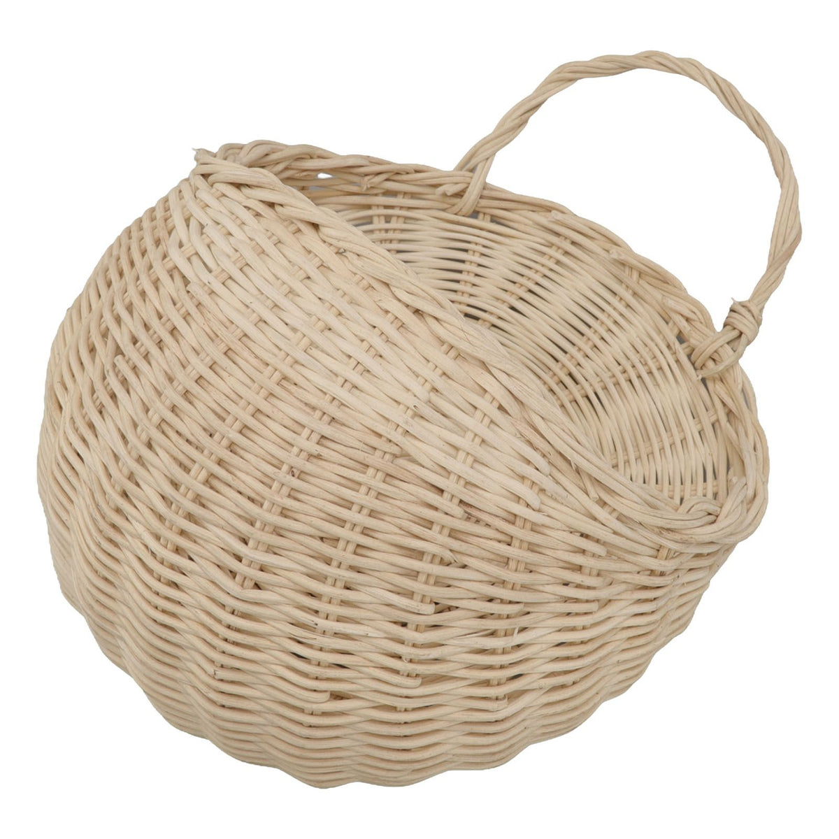 Wall Hanging Rattan Basket Multifunctional Wall Mounted Woven Storage Basket for Home Beige