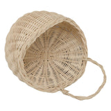 Wall Hanging Rattan Basket Multifunctional Wall Mounted Woven Storage Basket for Home Beige - Close-Up Angle